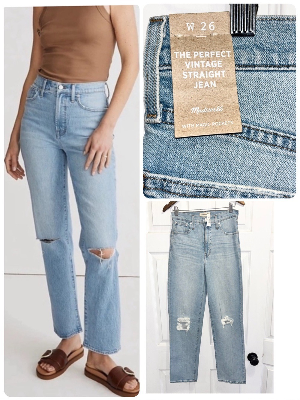 NWT Madewell The Perfect Vintage Straight Jeans Distressed High Rise sz 26
NEW